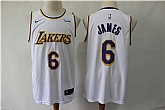 Lakers 6 Lebron James White Nike Swingman Jersey,baseball caps,new era cap wholesale,wholesale hats